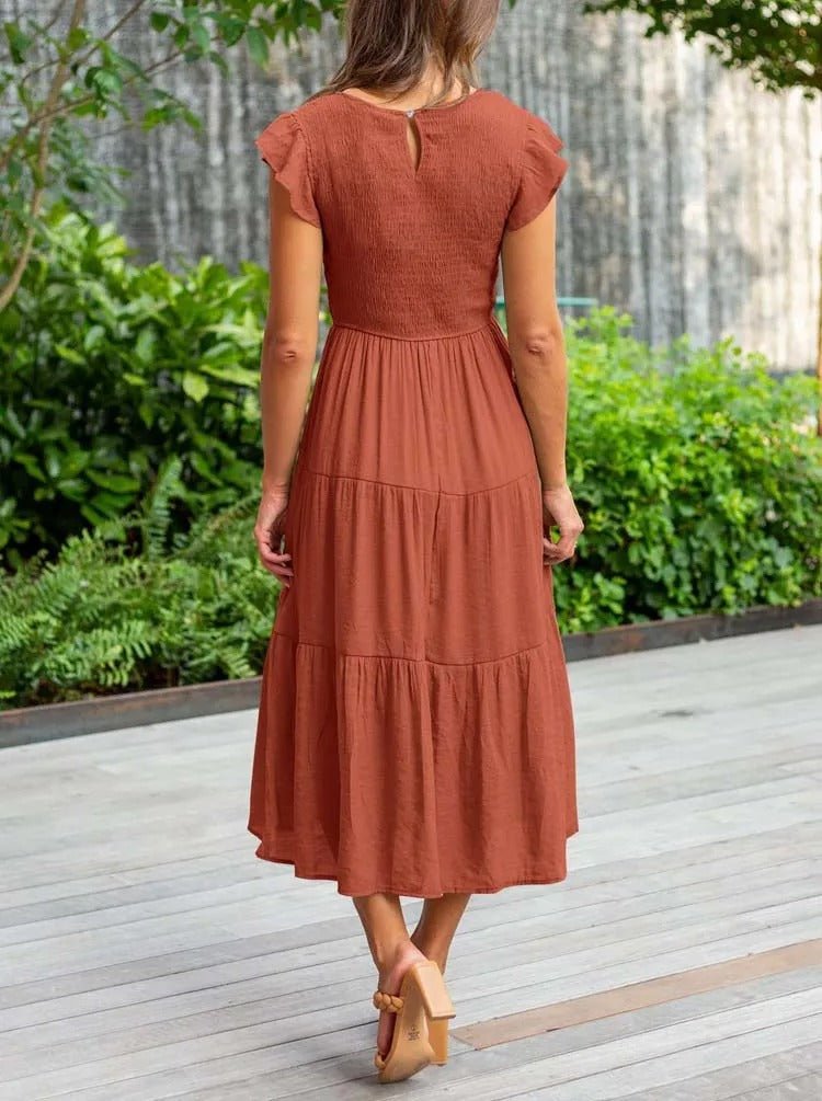 Ruby | Robe midi élégante et fluide en A pour femmes