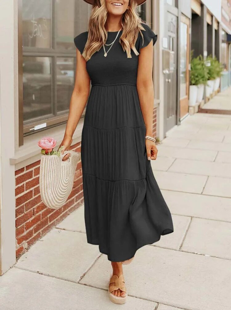 Ruby | Robe midi élégante et fluide en A pour femmes