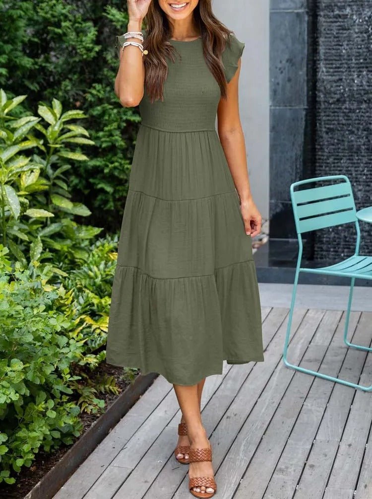 Ruby | Robe midi élégante et fluide en A pour femmes