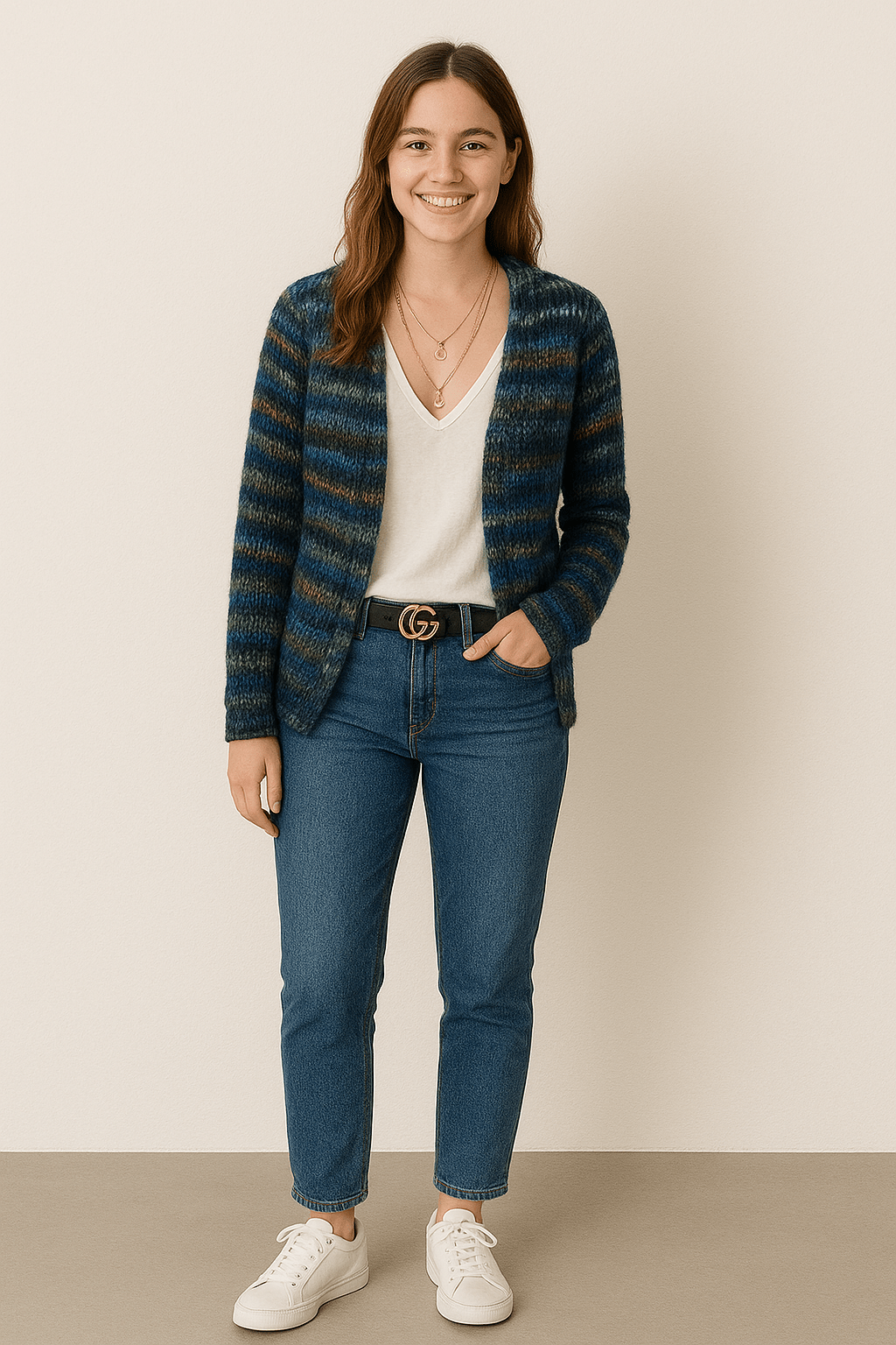 Cardigan féminin à la mode | Multicolore