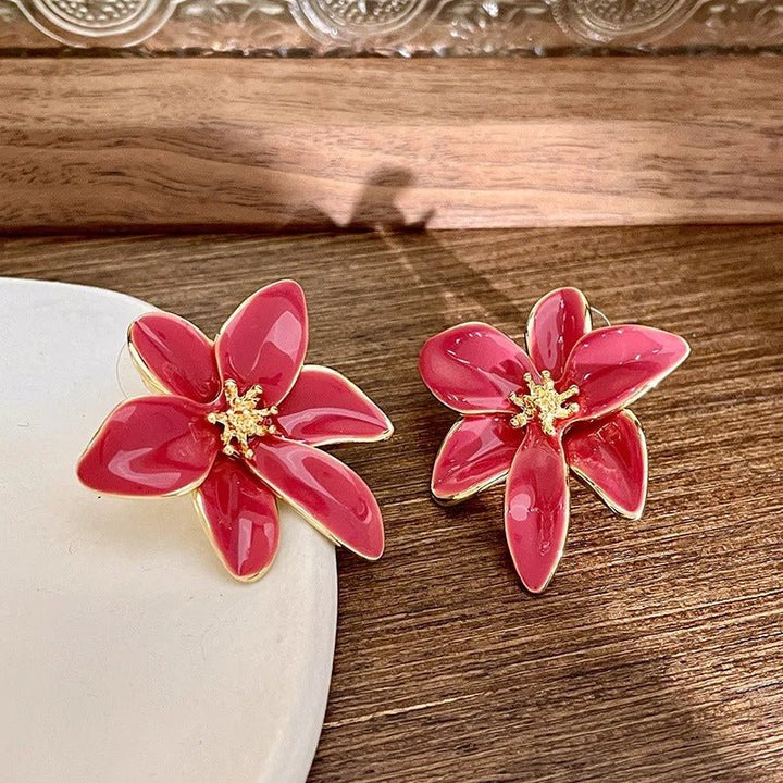 Micara - Fleurs Rouges - Boucles d'oreilles