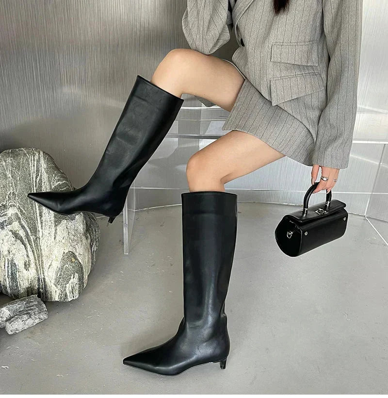 Bottes élégantes pour femmes Elevé – Bottes à talons mi-mollet