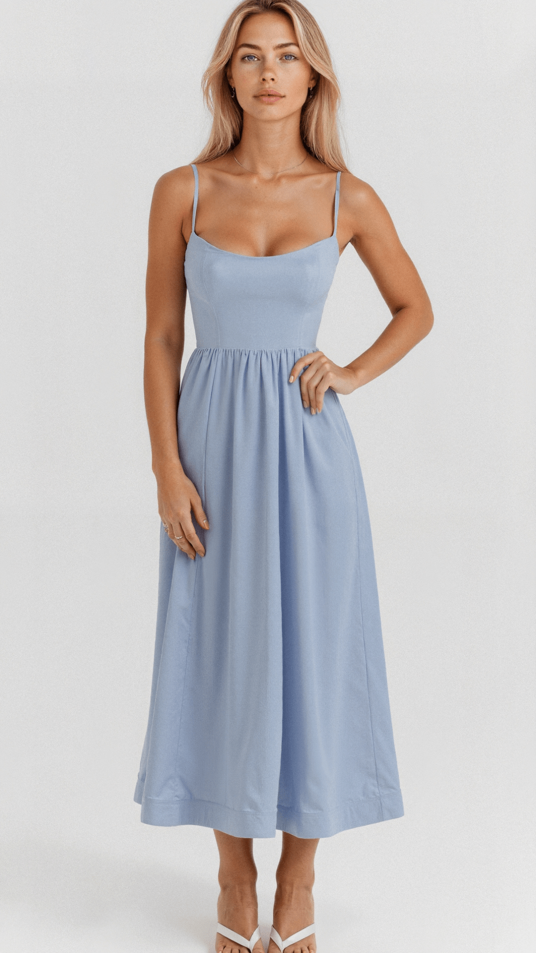 Rose | Robe midi élégante sans manches pour femmes