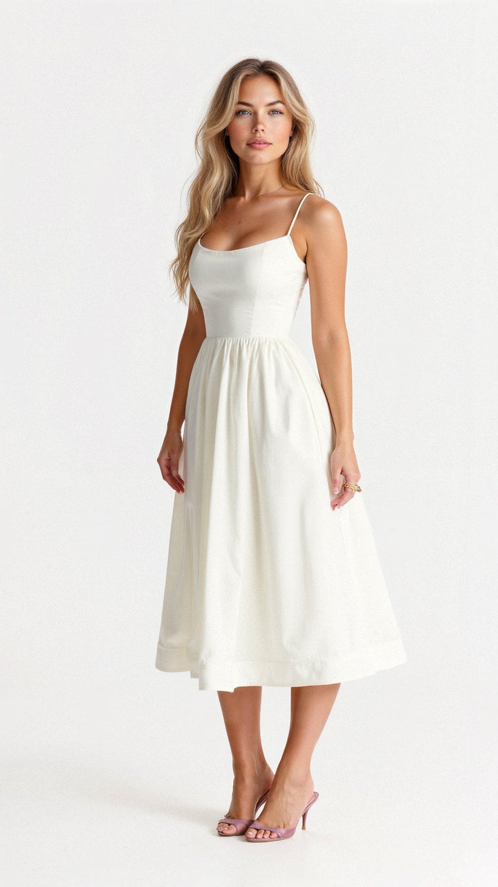 Rose | Robe midi élégante sans manches pour femmes