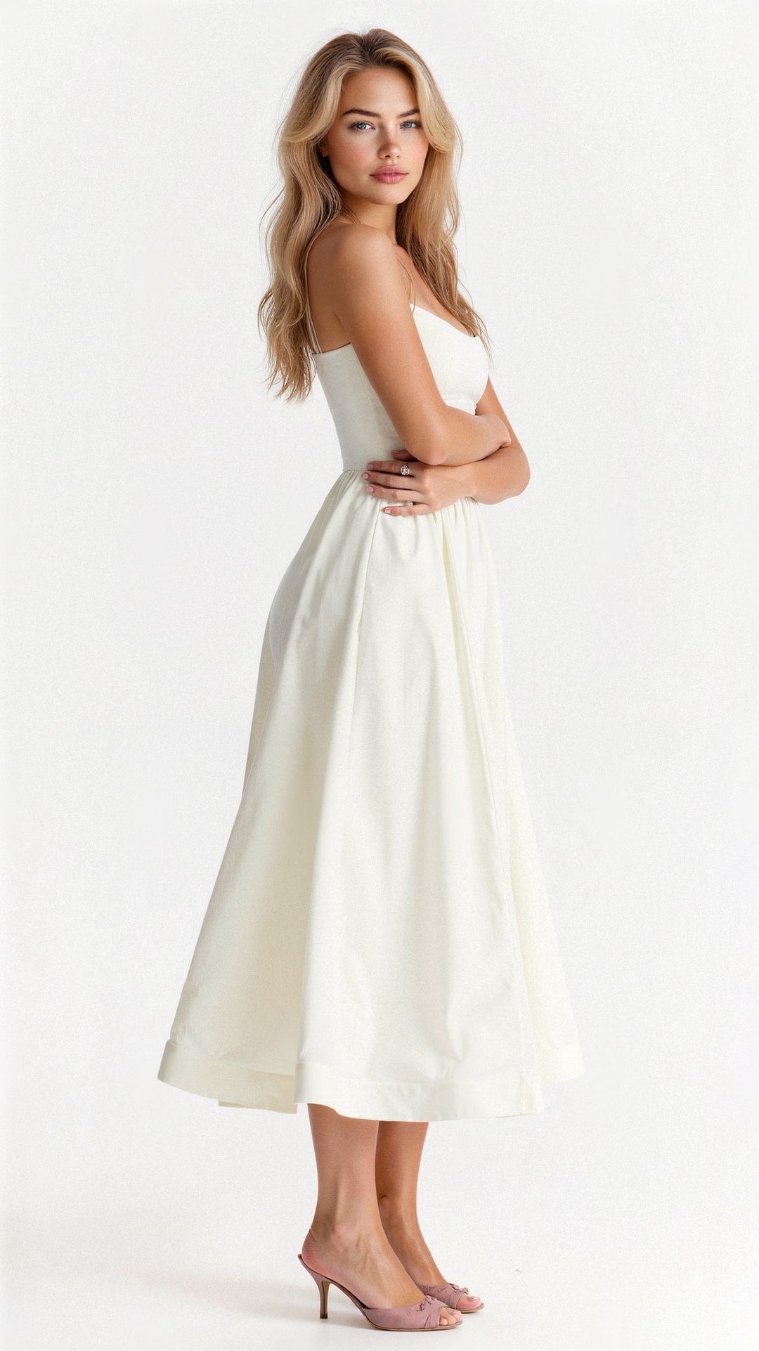 Rose | Robe midi élégante sans manches pour femmes