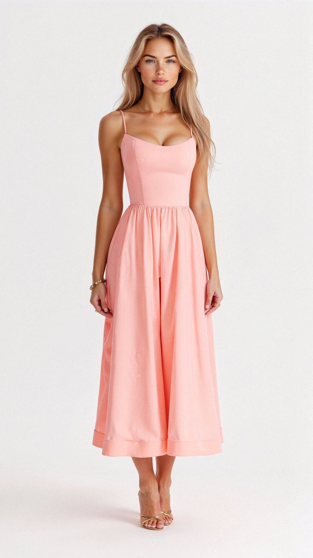 Rose | Robe midi élégante sans manches pour femmes