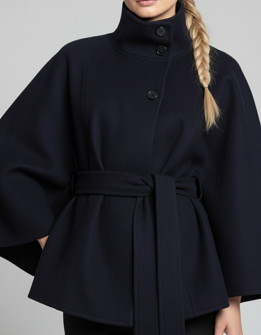 Ella | Manteau en Cape pour Femmes à Accent Ceinture