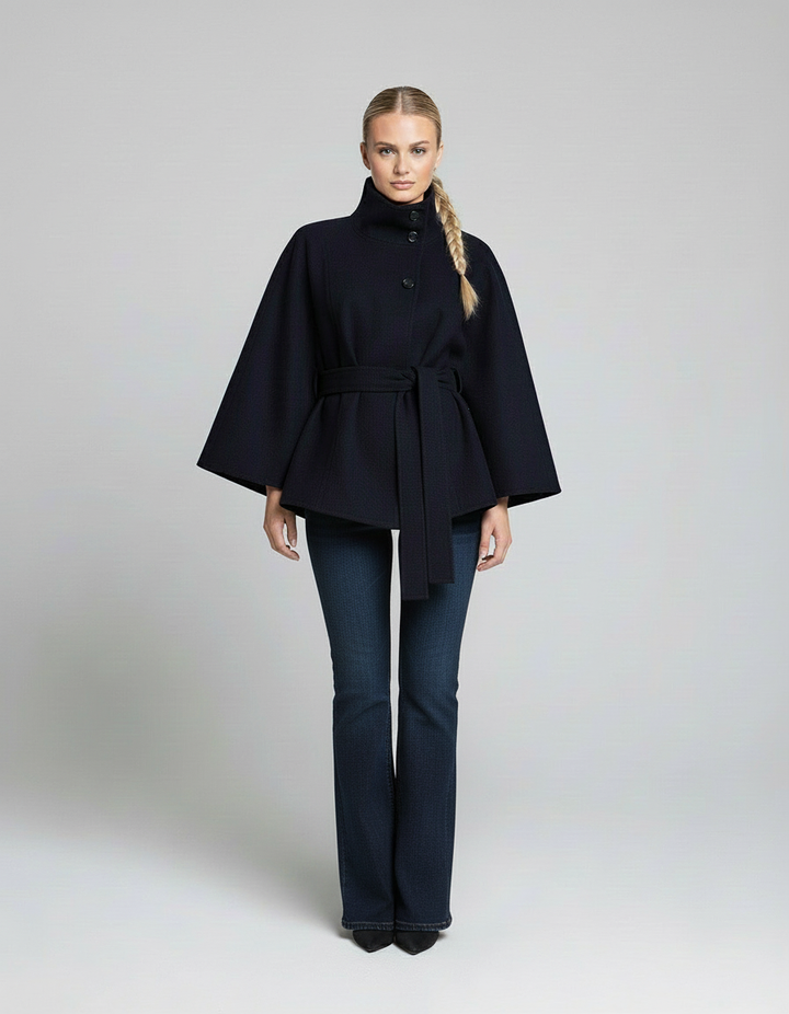 Ella | Manteau en Cape pour Femmes à Accent Ceinture