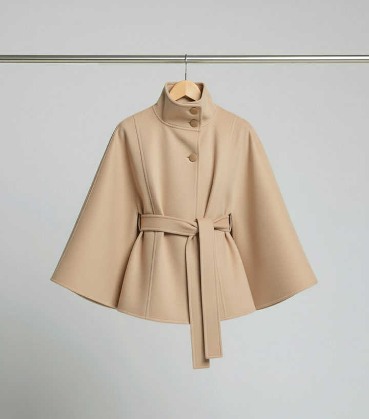 Ella | Manteau en Cape pour Femmes à Accent Ceinture
