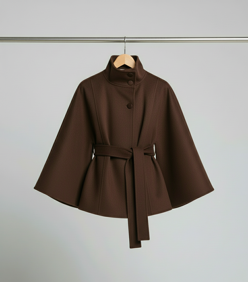 Ella | Manteau en Cape pour Femmes à Accent Ceinture
