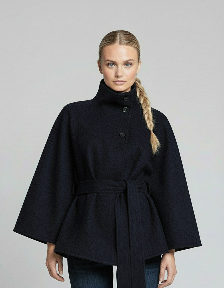 Ella | Manteau en Cape pour Femmes à Accent Ceinture
