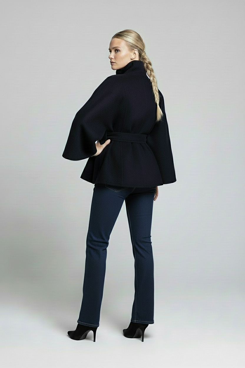 Ella | Manteau en Cape pour Femmes à Accent Ceinture