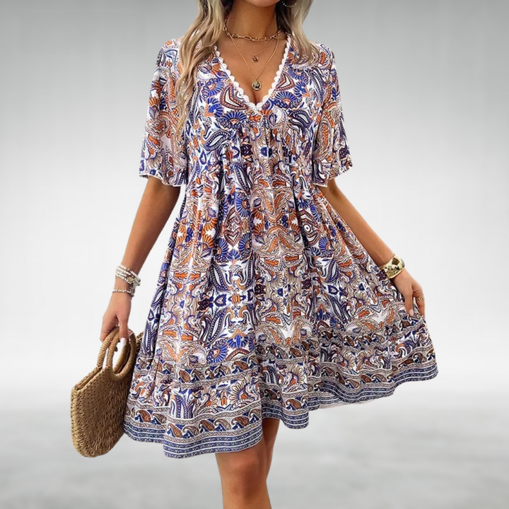 Ottilia | Robe Minime Boho à Décolleté en V pour Femmes