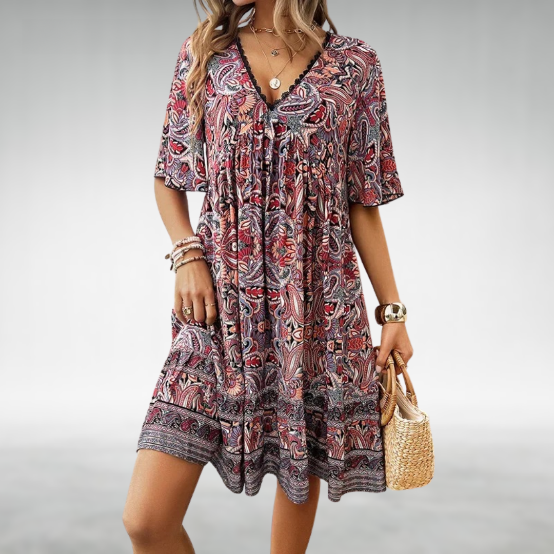 Ottilia | Robe Minime Boho à Décolleté en V pour Femmes