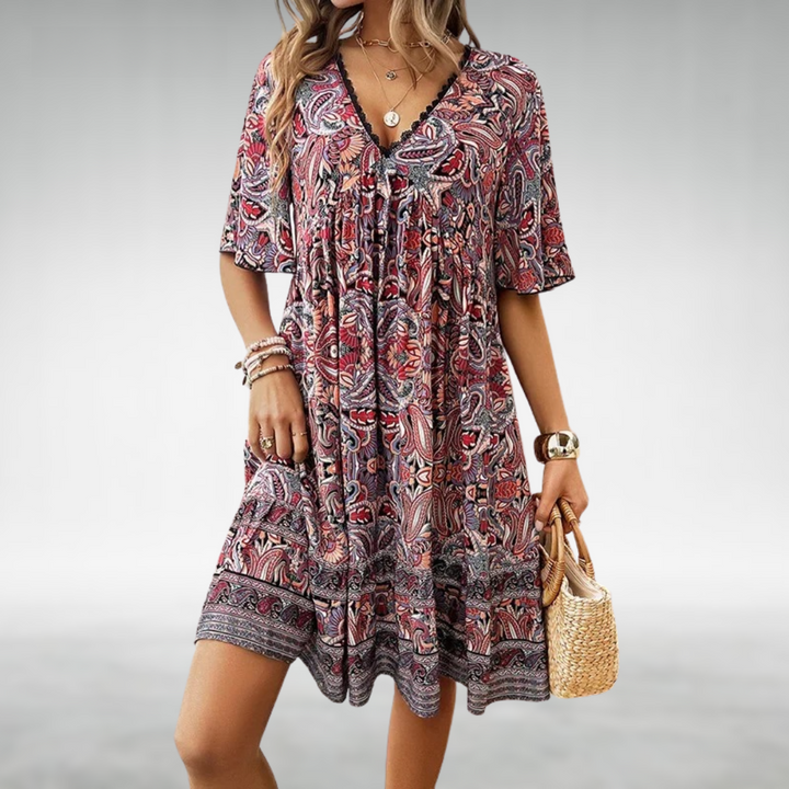 Ottilia | Robe Minime Boho à Décolleté en V pour Femmes