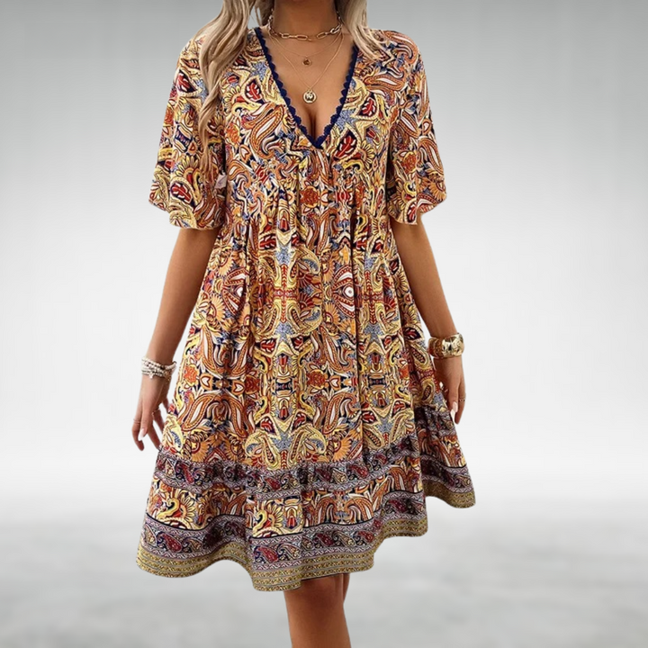 Ottilia | Robe Minime Boho à Décolleté en V pour Femmes
