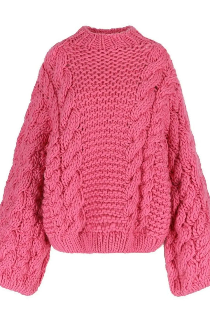 ELISE – Pull en maille oversize avec motif torsadé pour femmes