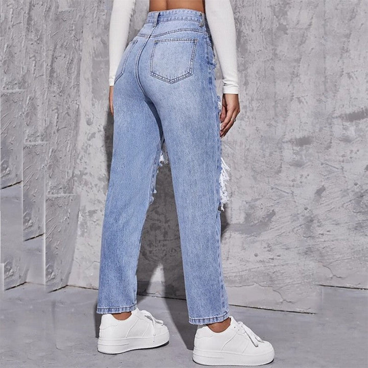 Paula | Jean Destroyed Taille Haute Femme