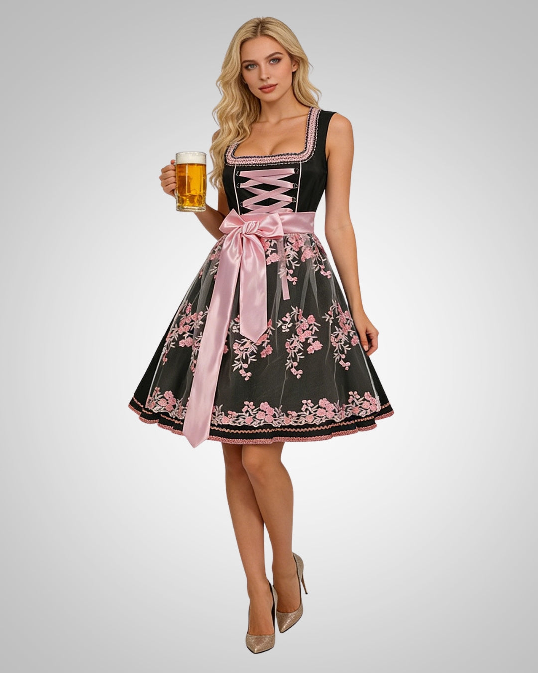 Paula | Robe Dirndl Traditionnelle Brodée pour Femmes
