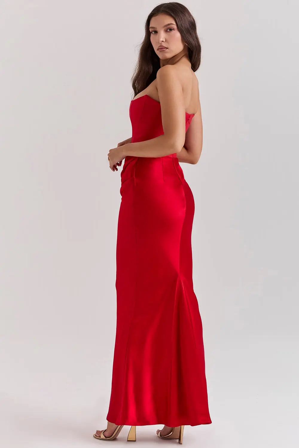 Moni - Robe maxi pour dames pour le soir avec dentelle intemporelle