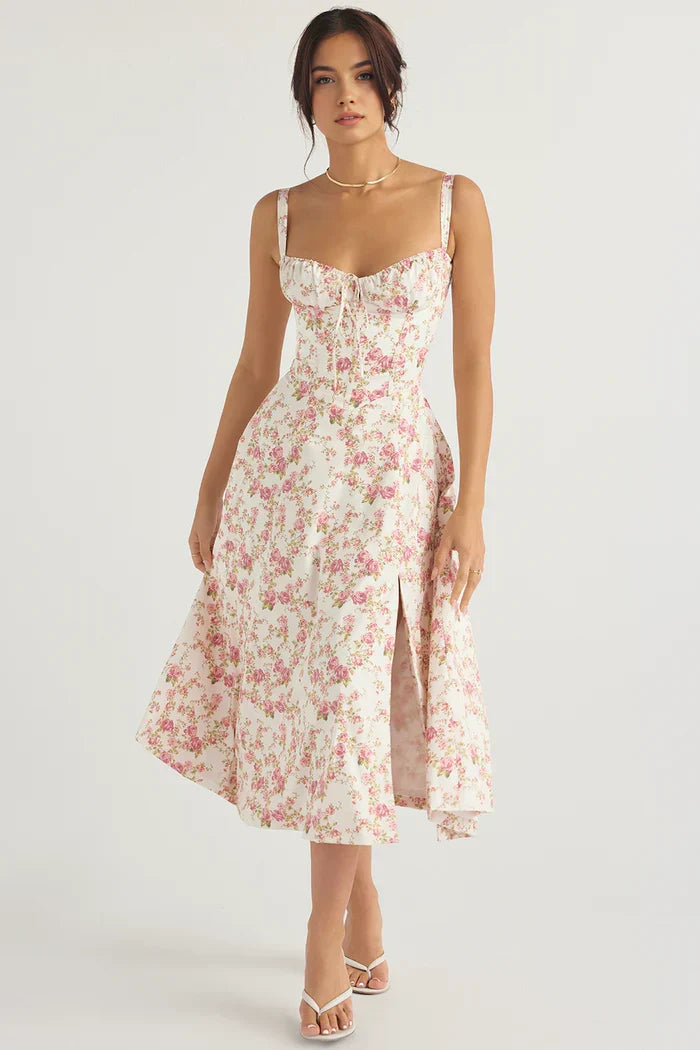 AURORA - Robe midi avec lacets
