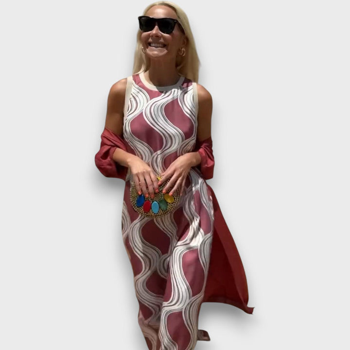 Caliera – Robe maxi avec cardigan
