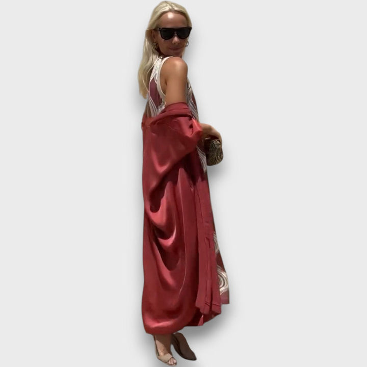 Caliera – Robe maxi avec cardigan