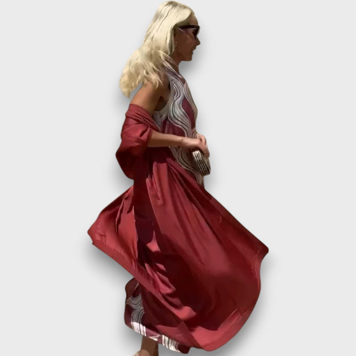 Caliera – Robe maxi avec cardigan