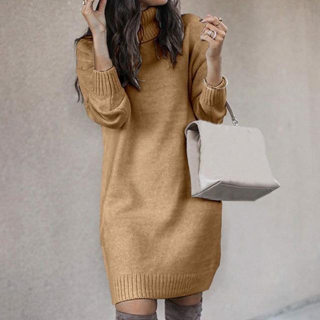 Vera | Robe en tricot élégante pour femmes avec col roulé décontracté