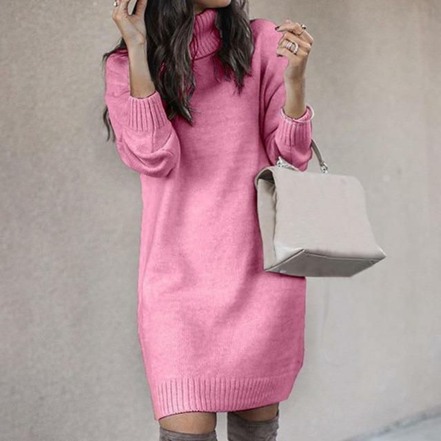 Vera | Robe en tricot élégante pour femmes avec col roulé décontracté