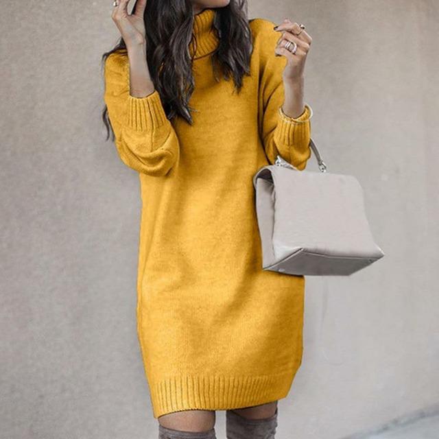 Vera | Robe en tricot élégante pour femmes avec col roulé décontracté