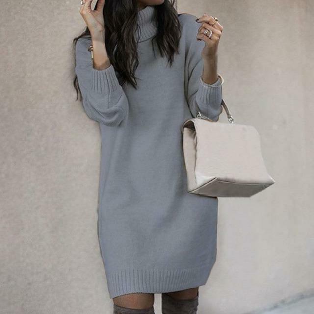 Vera | Robe en tricot élégante pour femmes avec col roulé décontracté
