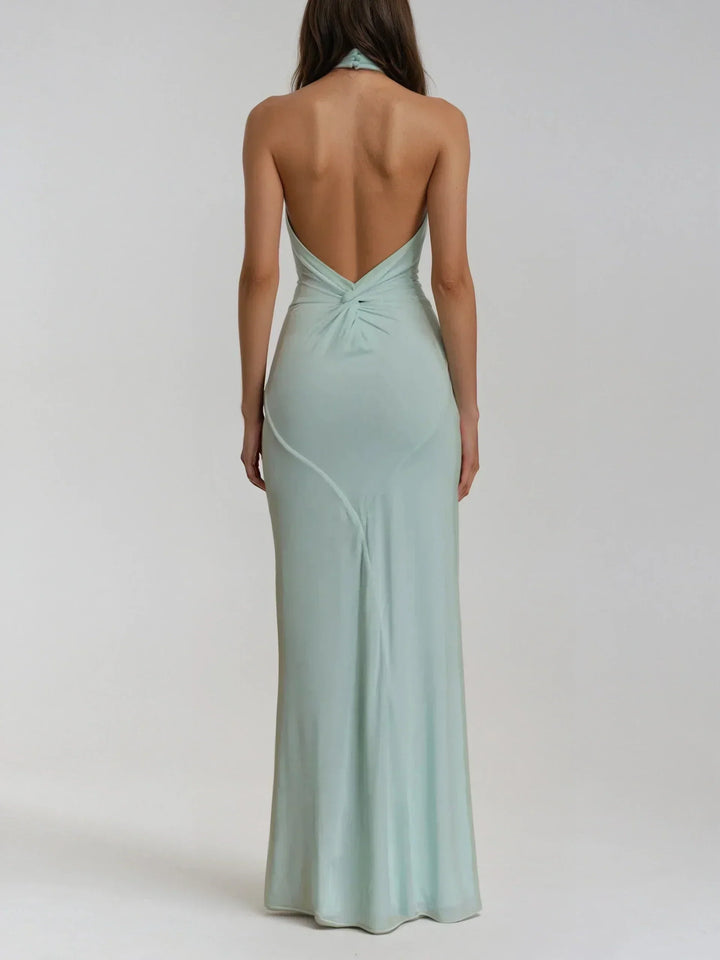 Renate | Robe maxi dos nu à encolure halter pour femmes