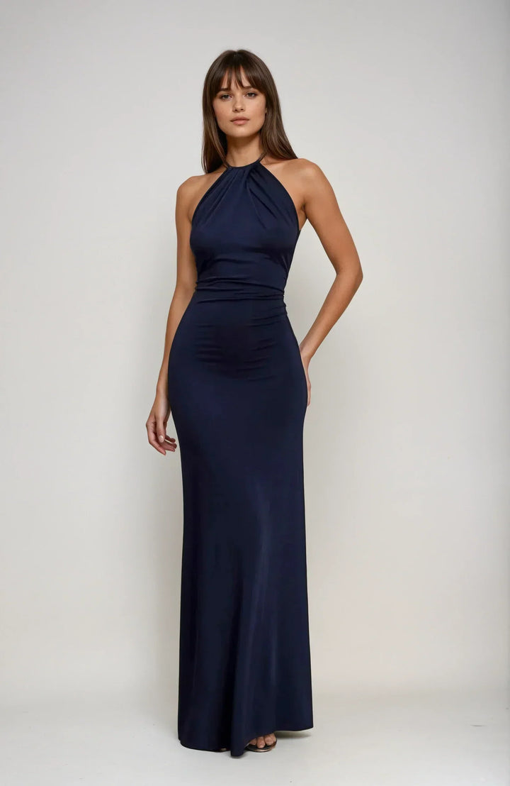 Renate | Robe maxi dos nu à encolure halter pour femmes