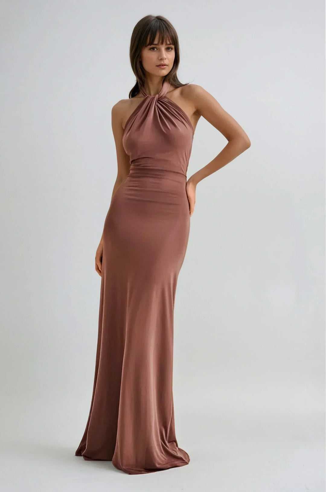 Renate | Robe maxi dos nu à encolure halter pour femmes