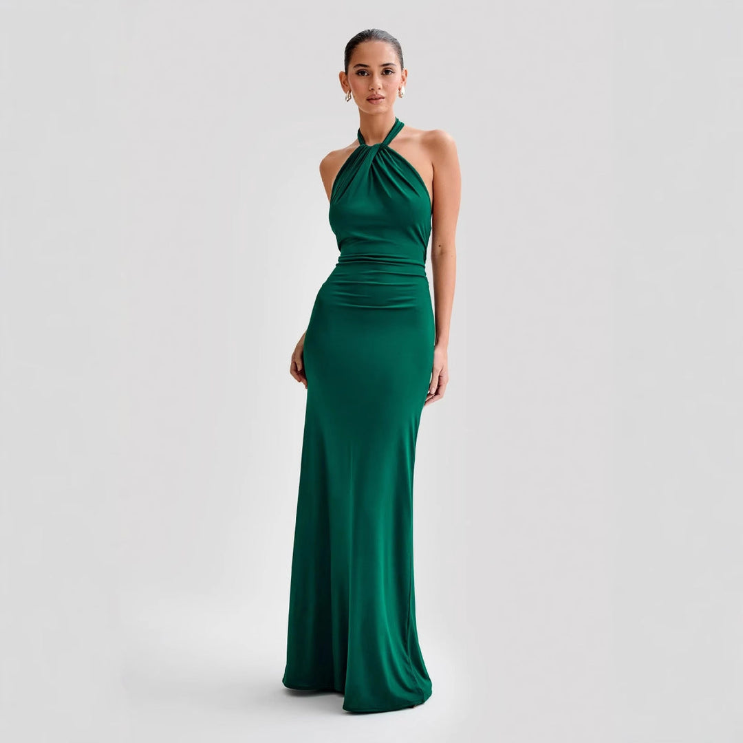 Renate | Robe maxi dos nu à encolure halter pour femmes
