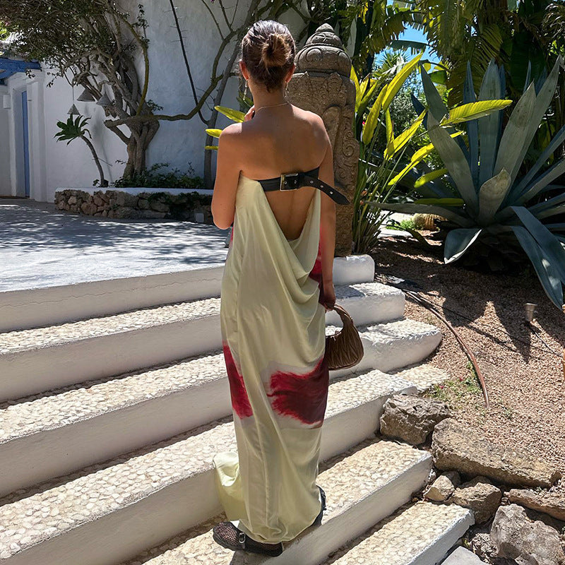 Kaeli | Robe Maxi Bandeau avec Dos Cascading