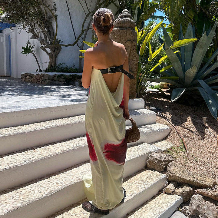 Kaeli | Robe Maxi Bandeau avec Dos Cascading