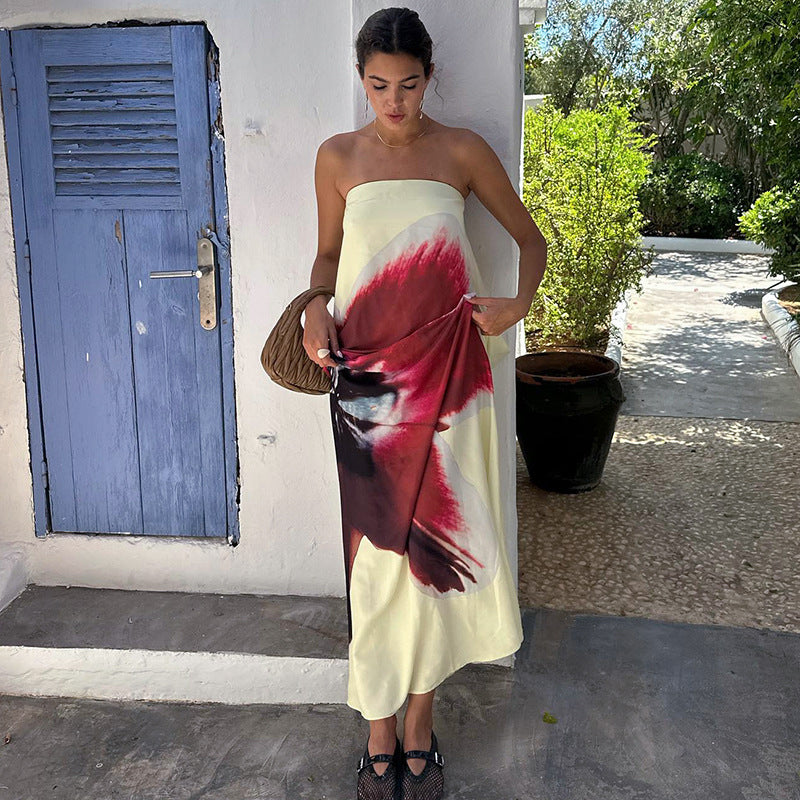 Kaeli | Robe Maxi Bandeau avec Dos Cascading