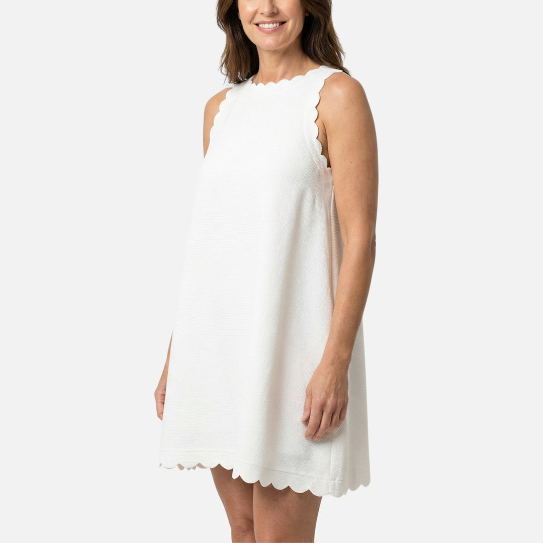 Petra | Robe Mini Sans Manches en Coton pour Femmes avec Ourlet en Vague – Robe Mini d'Été