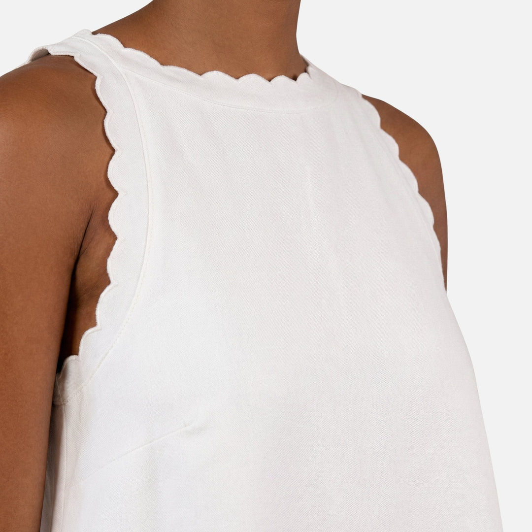 Petra | Robe Mini Sans Manches en Coton pour Femmes avec Ourlet en Vague – Robe Mini d'Été