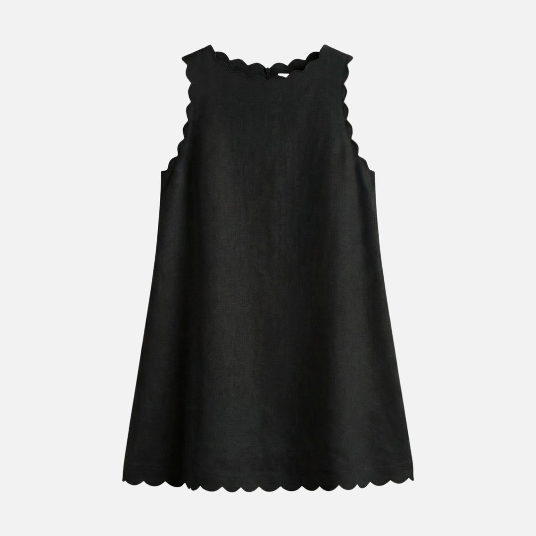 Petra | Robe Mini Sans Manches en Coton pour Femmes avec Ourlet en Vague – Robe Mini d'Été