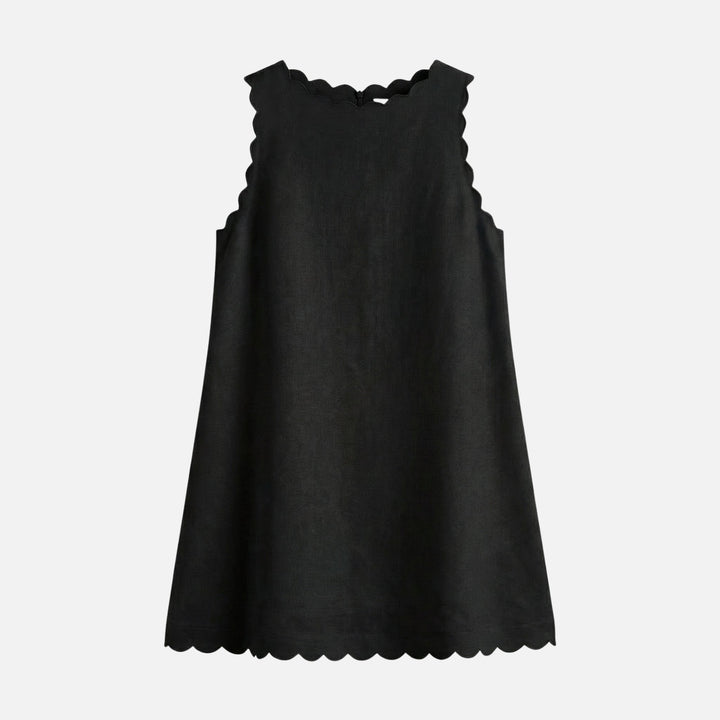 Petra | Robe Mini Sans Manches en Coton pour Femmes avec Ourlet en Vague – Robe Mini d'Été
