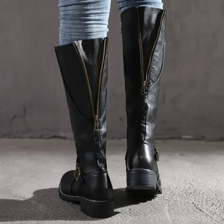 Bottes classiques montantes pour femmes | Avec détails de boucle