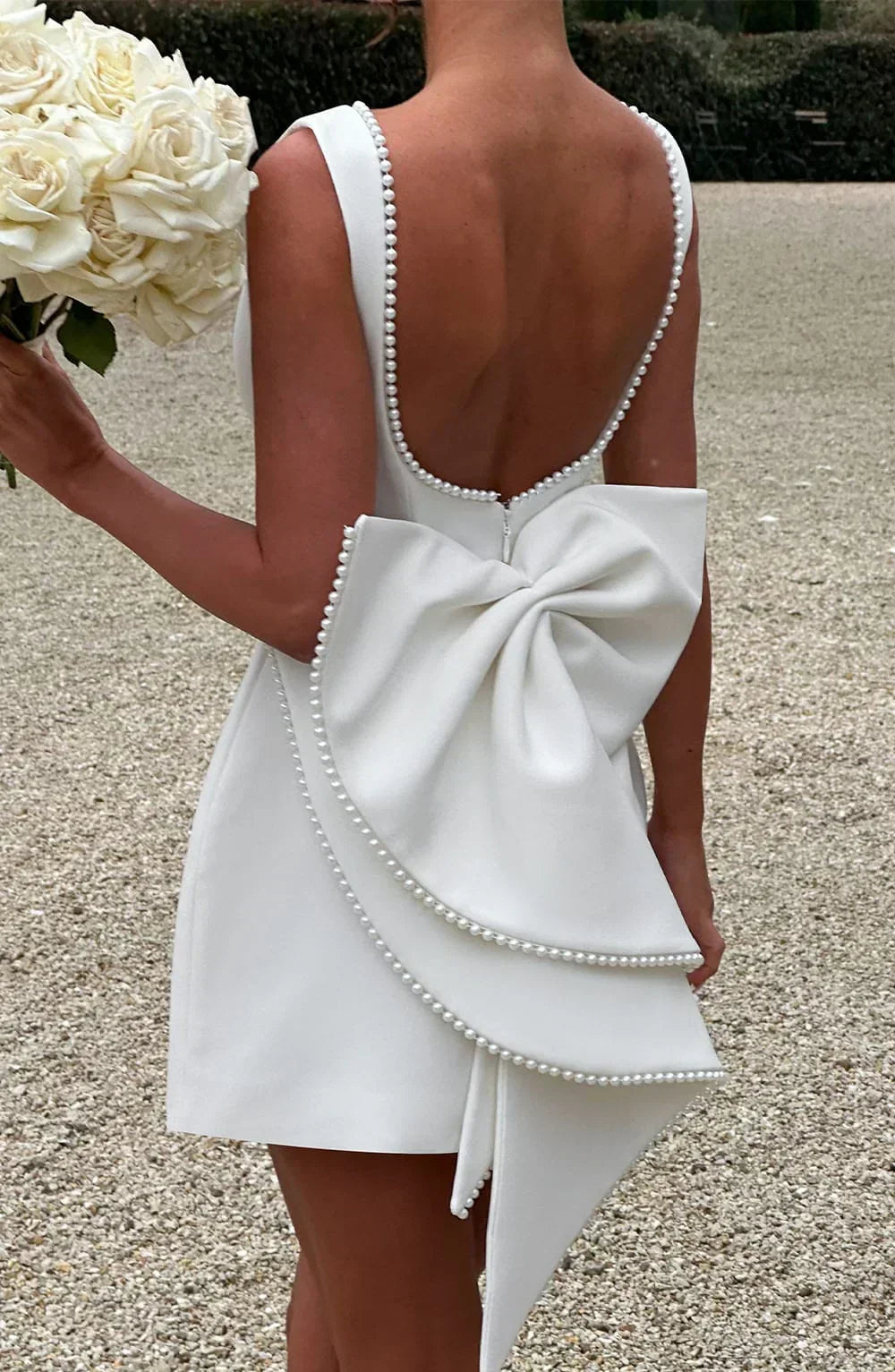 Sabrina | Robe Mini A-Ligne Sans Manches Rose pour Femmes avec Application de Perles – Mini Perles 2026