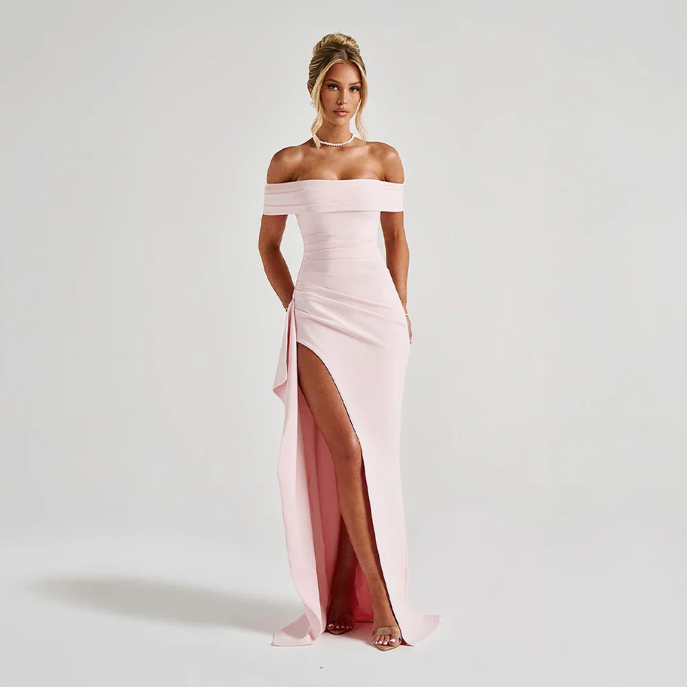 Agnes | Robe Maxi Femme Décolleté Épaules Nues Fente Latérale – Off-Shoulder Maxi Fente 2026