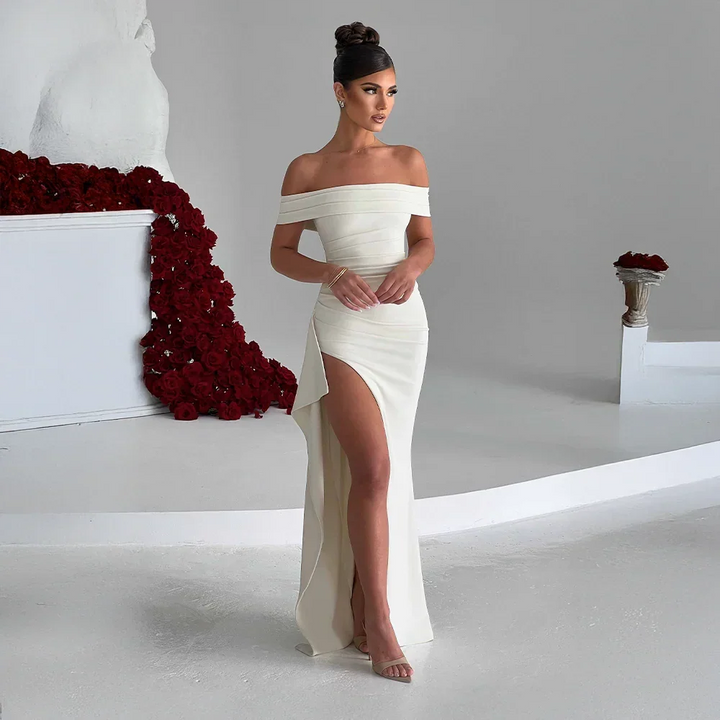 Agnes | Robe Maxi Femme Décolleté Épaules Nues Fente Latérale – Off-Shoulder Maxi Fente 2026