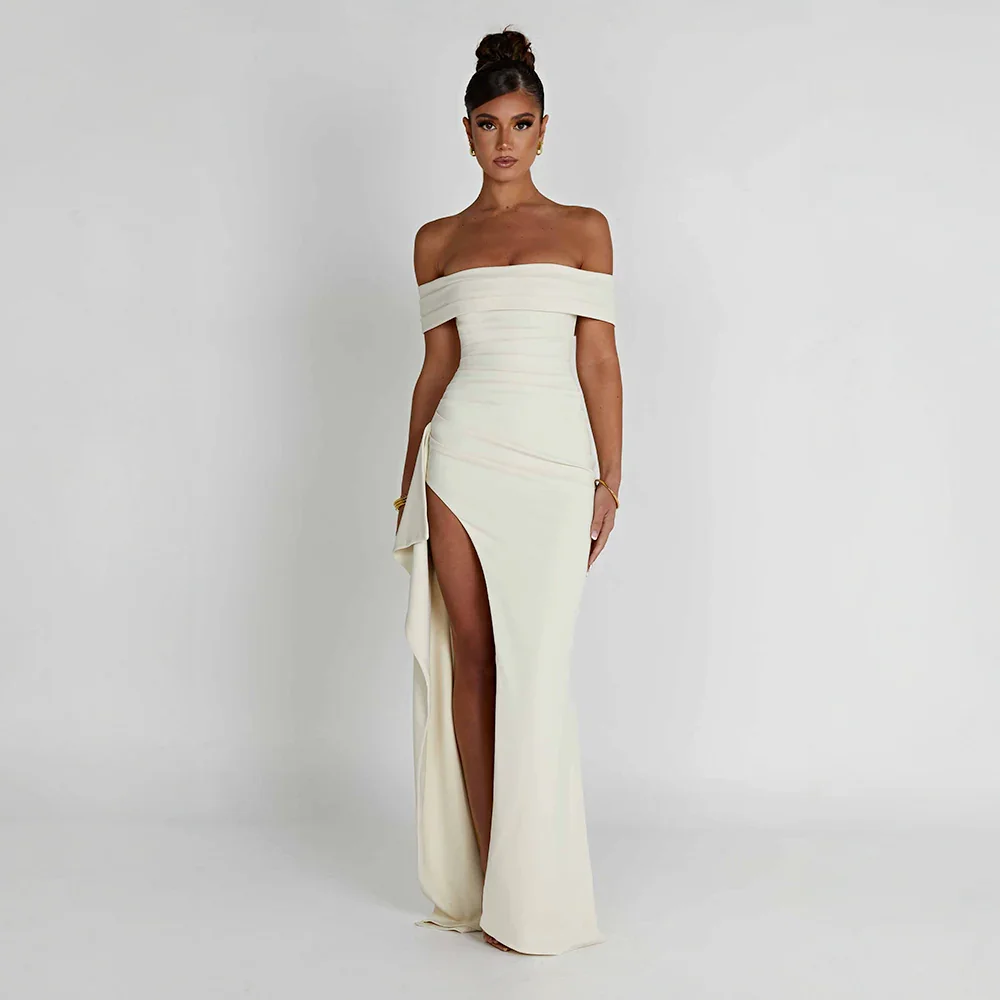 Agnes | Robe Maxi Femme Décolleté Épaules Nues Fente Latérale – Off-Shoulder Maxi Fente 2026