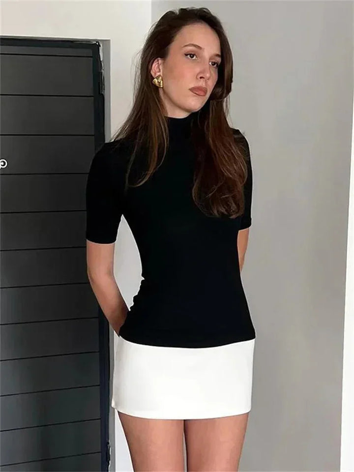 Zelda | Robe d'été femme bicolore col roulé – Robe Colorblock col roulé 2026