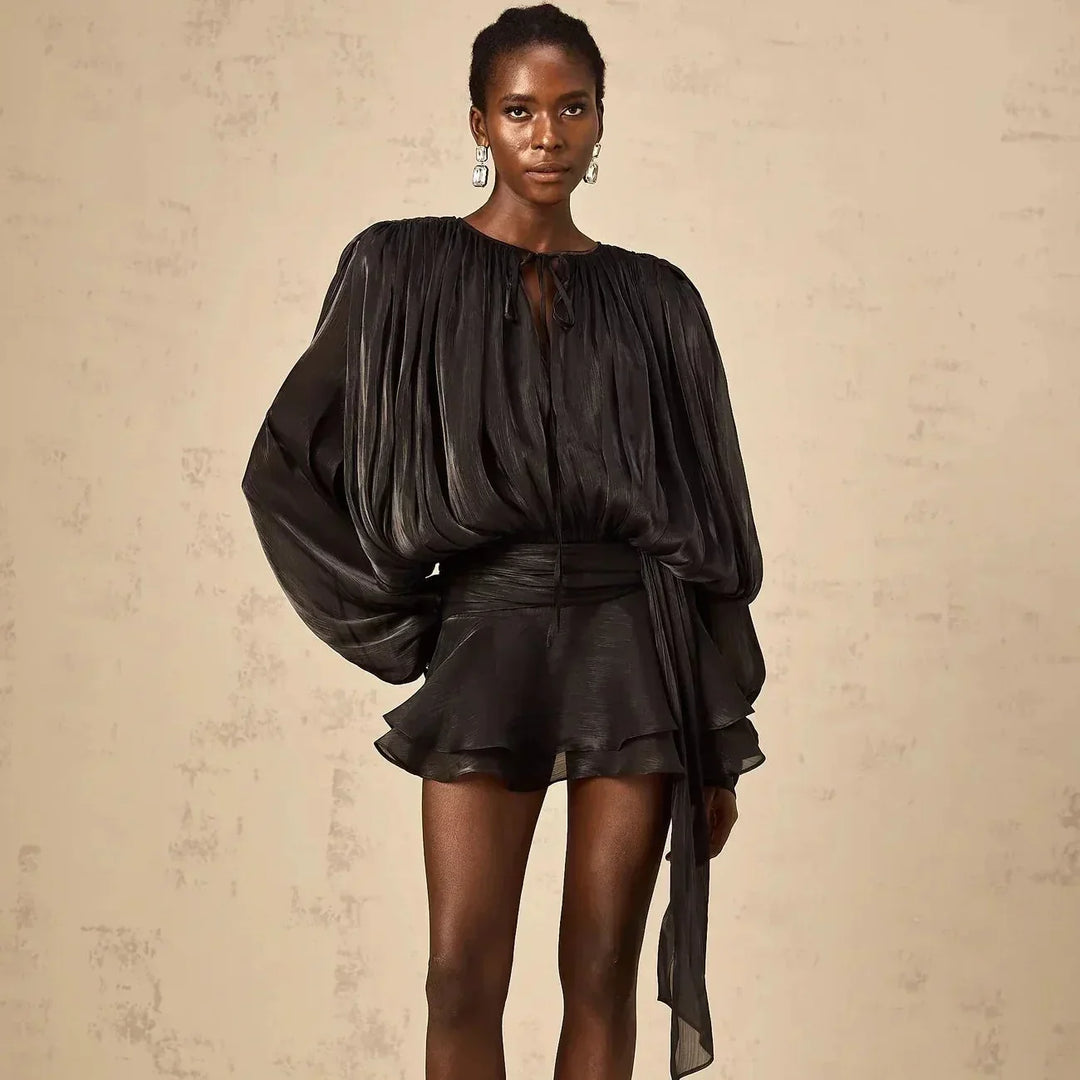 Kathrin | Robe Courte Aérée pour Femmes à Manches Longues avec Ceinture – Robe Légère 2026